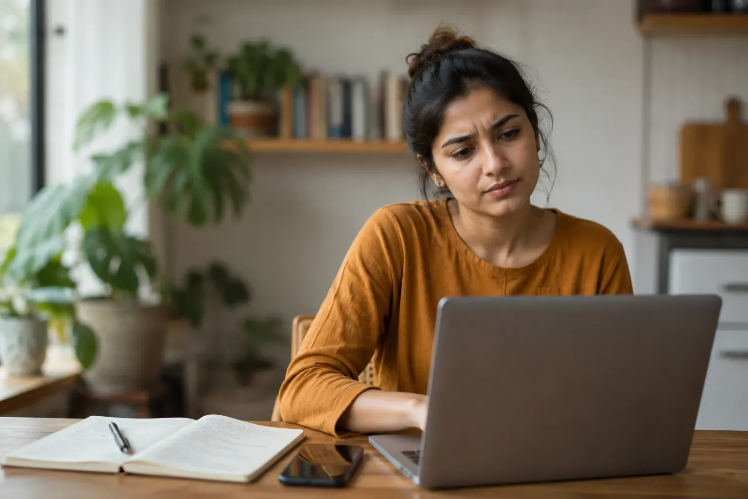 Person at a laptop researching visa requirements